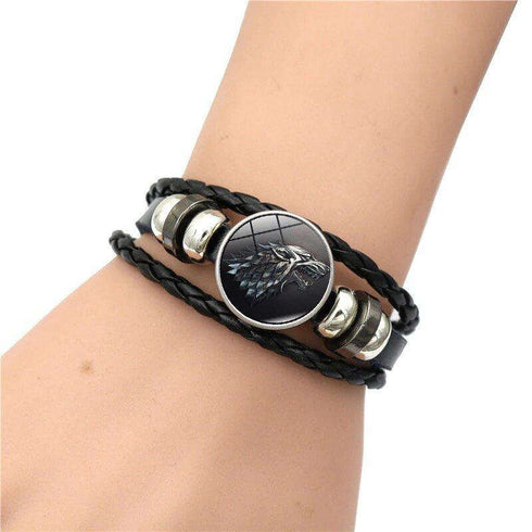 Bracelet Loup Game of Thrones (Cuir)